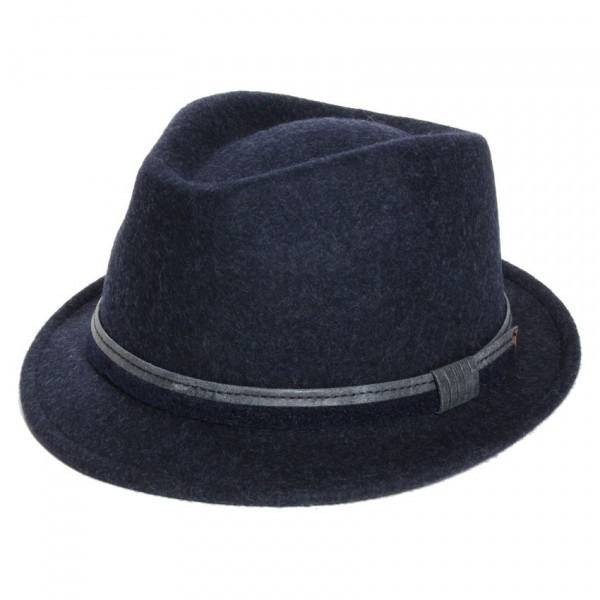 chapeau feutre trilby bleu marine