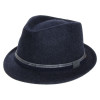 chapeau feutre trilby bleu marine