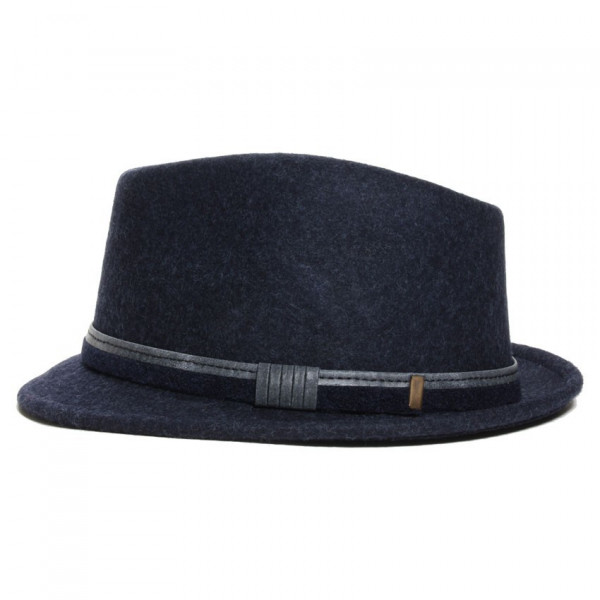 chapeau feutre trilby bleu marine