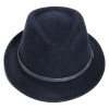 chapeau feutre trilby bleu marine