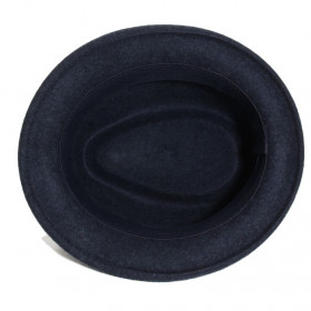 chapeau feutre trilby bleu marine