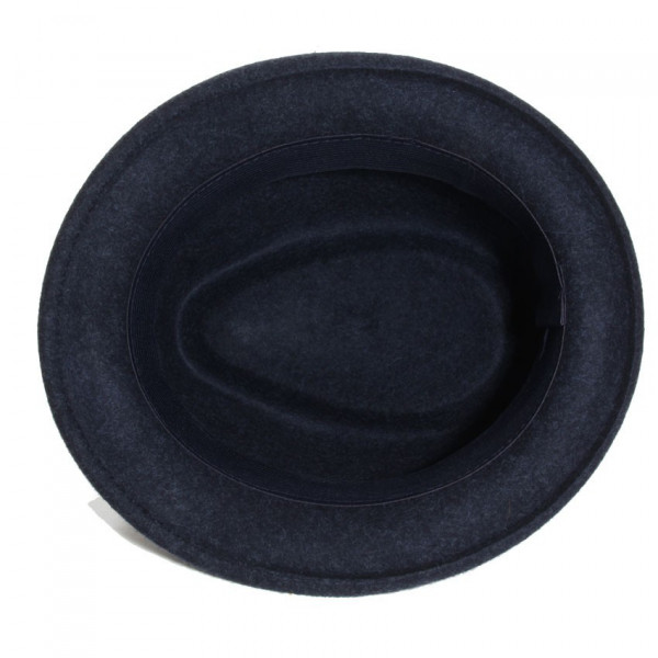 chapeau feutre trilby bleu marine