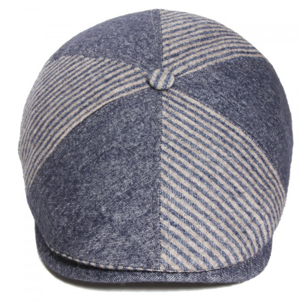 casquette laine et coton bleu jeans