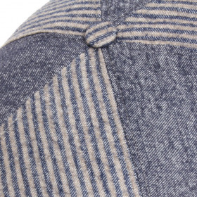 casquette laine et coton bleu jeans avec bouton