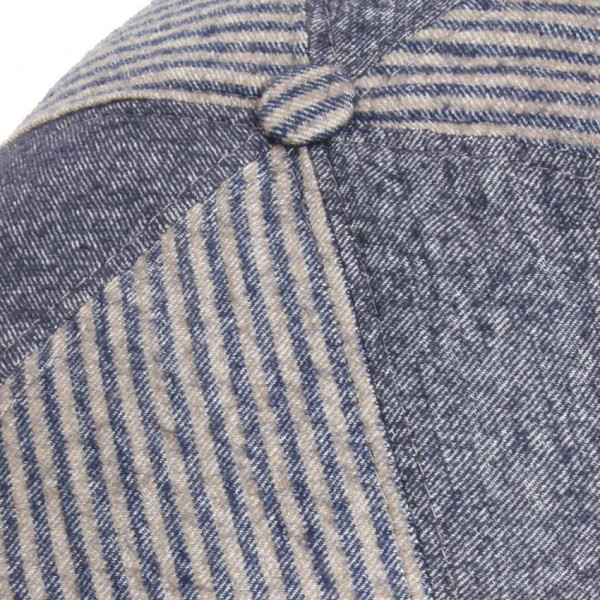 casquette laine et coton bleu jeans avec bouton