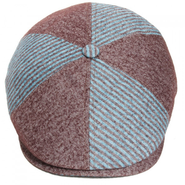 casquette plate mi-saison en laine et coton avec bouton