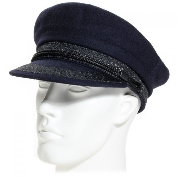 Casquette marin drap de laine bleu marine