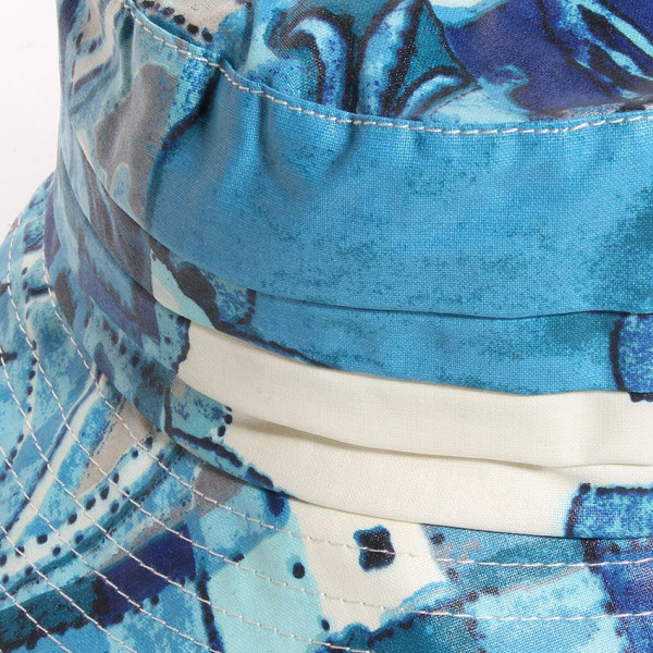 chapeau de pluie coton imprimé bleu