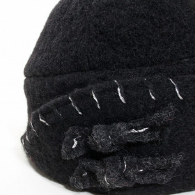 Chapeau femme laine noir