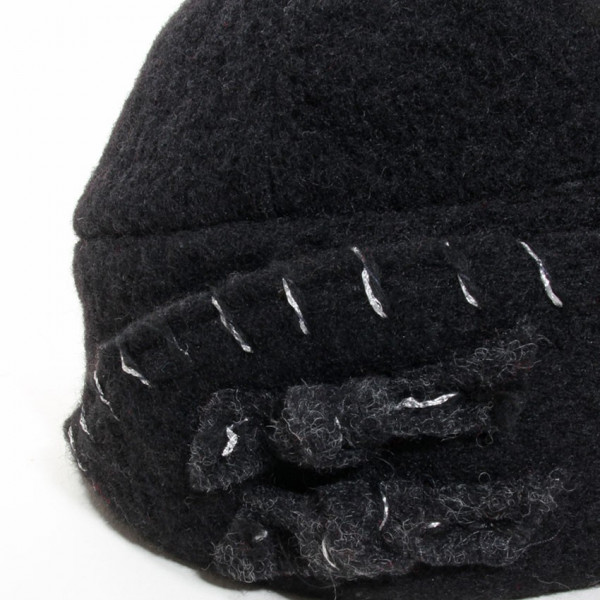 Chapeau femme laine noir