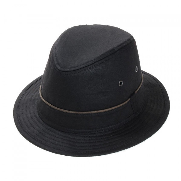 chapeau pluie coton huilé noir