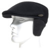casquette plate avec cache oreilles coloris noir
