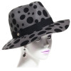 chapeau feutre femme gris imitation léopard