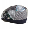 casquette patchwork de laine bleu marine
