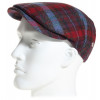 casquette plate en laine Mérinos bleu et rouge