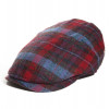 casquette plate en laine Mérinos bleu et rouge