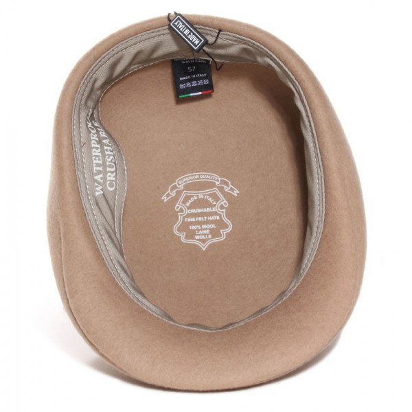 casquette feutre laine beige waterproof et crushable