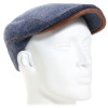 Casquette bleue en laine vierge surpiquée