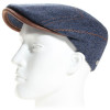 Casquette bleue en laine vierge surpiquée