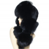 Chapka fourrure noir en lapin royal