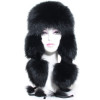 Chapka fourrure noir en lapin royal