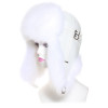 chapka cuir et fourrure de renard blanc