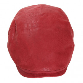 Casquette en cuir couleur bordeaux