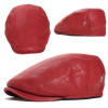 Casquette Fléchet en cuir couleur bordeaux