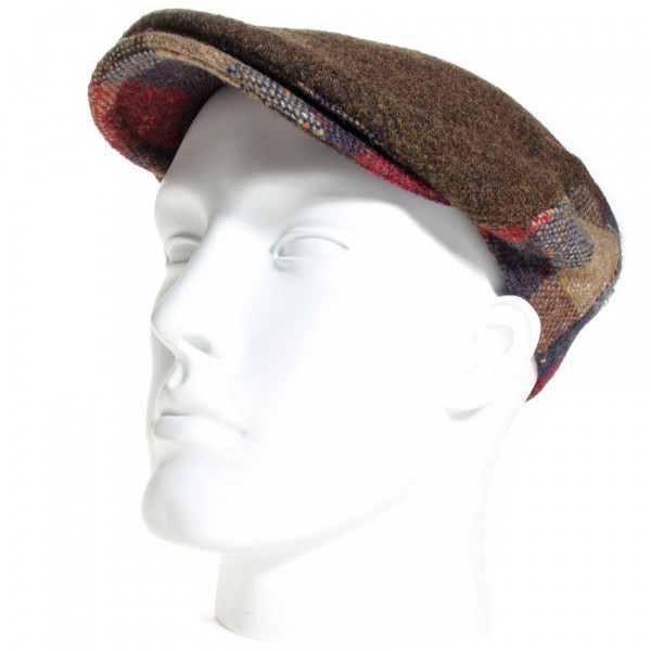casquette plate en laine vierge coloris marron