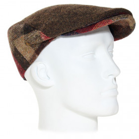 casquette plate en laine vierge coloris marron