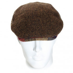 casquette plate en laine vierge coloris marron