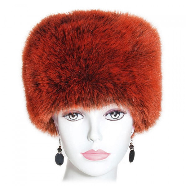 Toque fausse fourrure orange