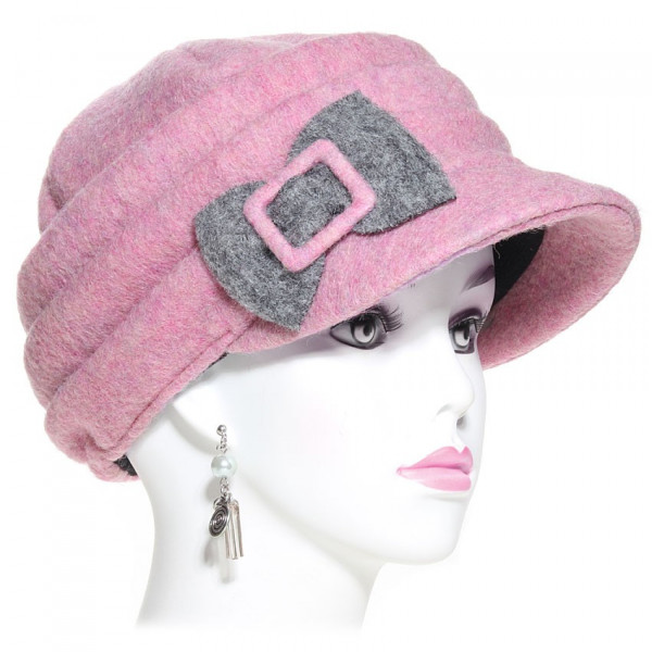 casquette femme laine rose