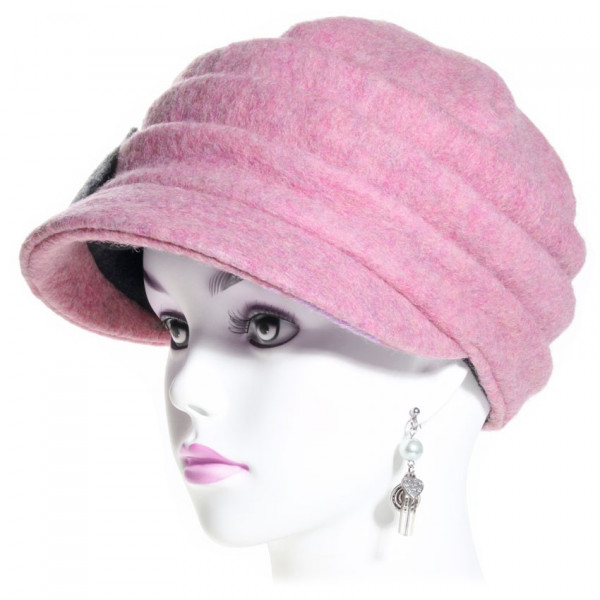casquette femme laine rose