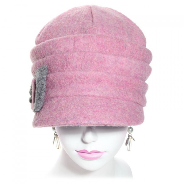 casquette femme laine rose