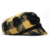 casquette gavroche femme laine carreaux noir et moutarde