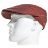 casquette plate en lin bordeaux surpiqué
