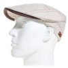casquette plate lin beige surpiquée