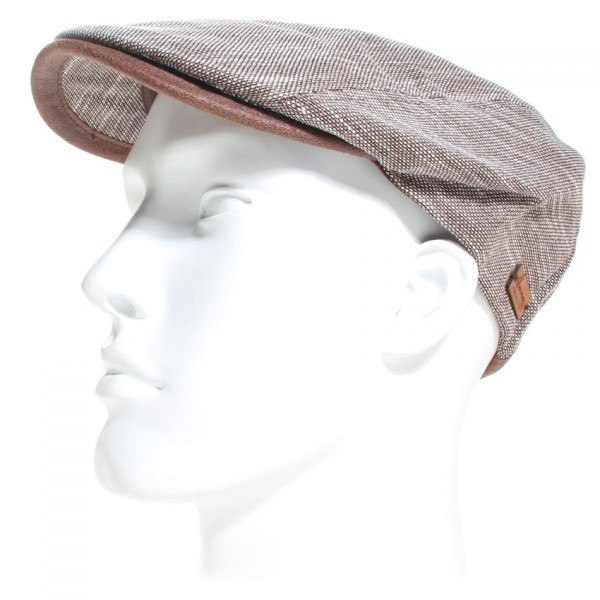 Casquette plate lin et coton marron - HERMAN - norris