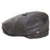Casquette gavroche Hatteras cuir nappa antica vintage gris