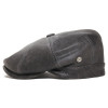 Casquette gavroche Hatteras cuir nappa antica vintage gris