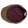 casquette cuir marron et visière laine doublée polyester