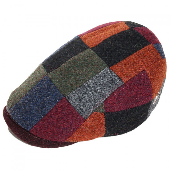 Casquette plate patchwork laine