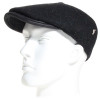 Casquette plate laine Harris Tweed noir