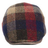 casquette plate en laine et visière cuir ton marron