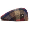 casquette plate en laine et visière cuir ton marron pins Fléchet
