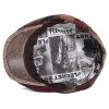casquette plate en laine et visière cuir ton marron doublure Fléchet