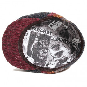 Casquette plate patchwork 100% laine vierge doublure Fléchet