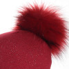 magnifique pompon coloris bordeaux en acrylique