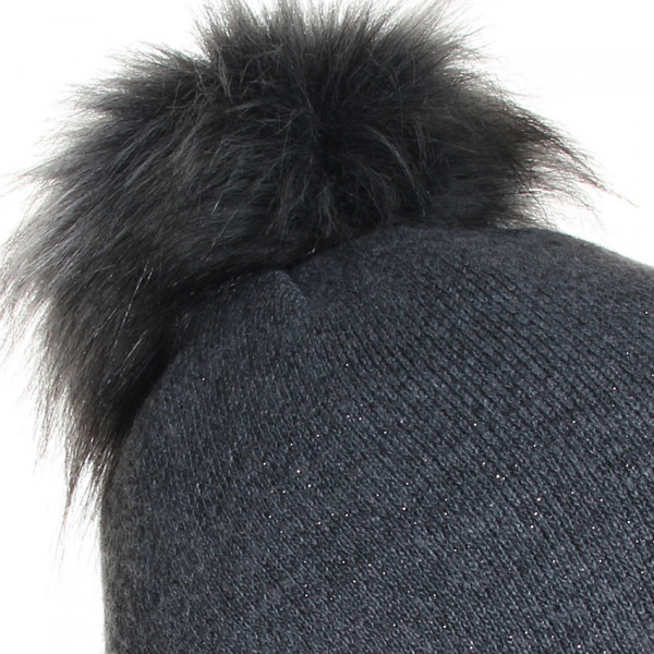 pompon acrylique coloris gris anthracite